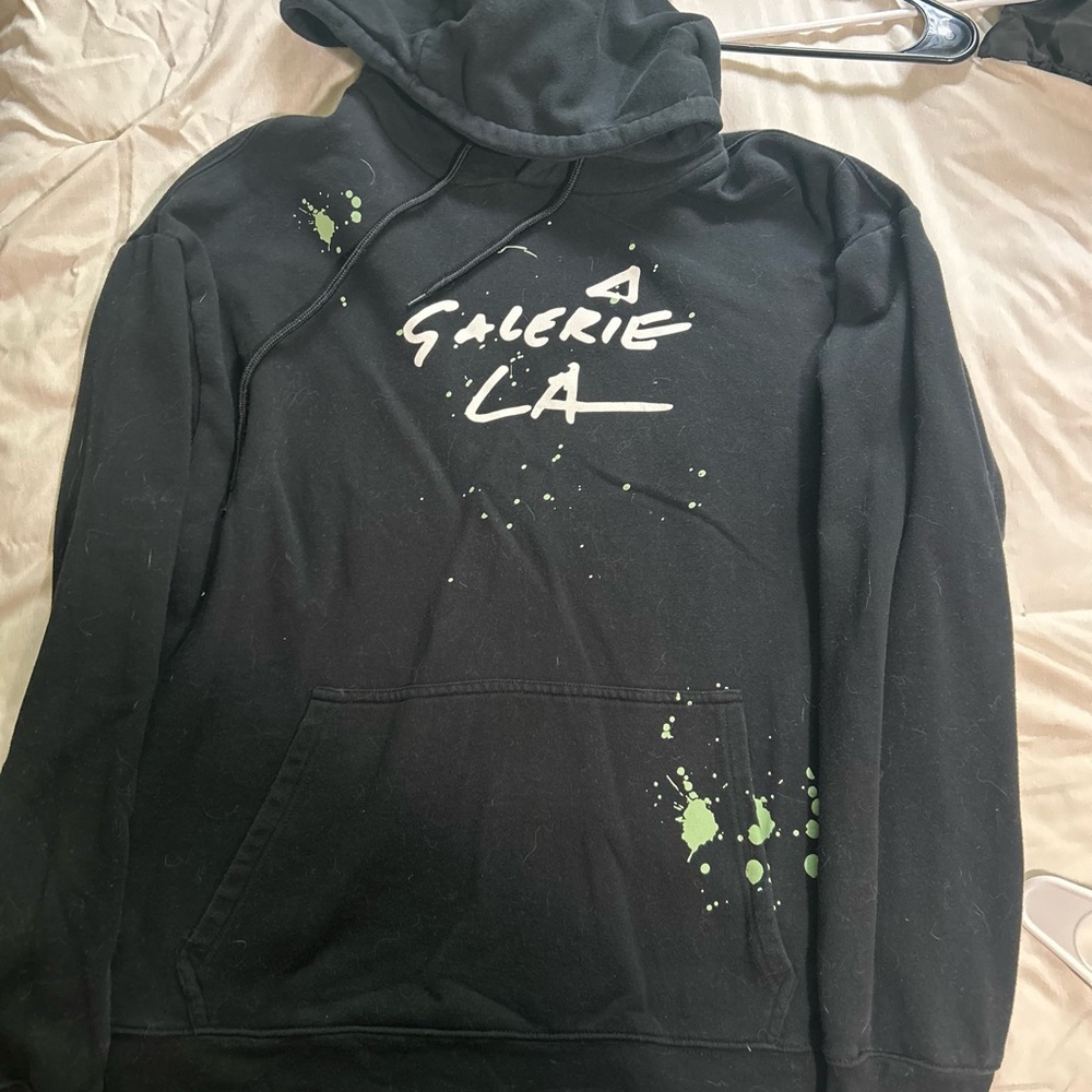 Black Hoodie with Green Accents